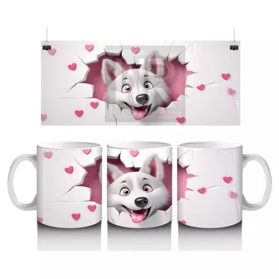 Pembe Kalplerle Süslenmiş Sevimli Fil – Baskılı Kahve Kupası
