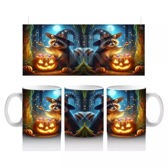 Şeker Temalı Renkli Canavar Figürleriyle Eğlenceli Cadılar Bayramı Baskılı Kupa