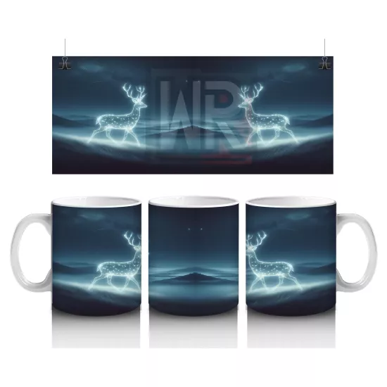 Sisli Deniz Üzerinde Hayalet Gemisi Figürlü Gotik Cadılar Bayramı Baskılı Kupa