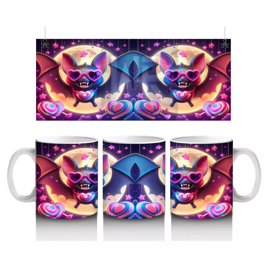 Neon Renkli Şeytan Maskesi Figürlü Korku Temalı Baskılı Kupa Bardak