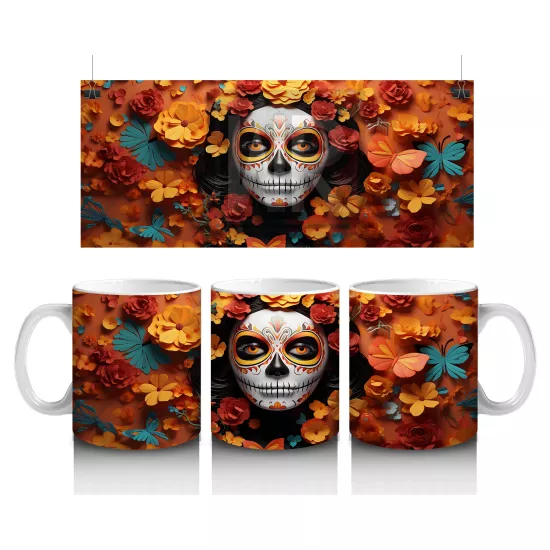 Sonbahar Yaprakları Arasında Kafatası – Hediyelik Kahve Kupası