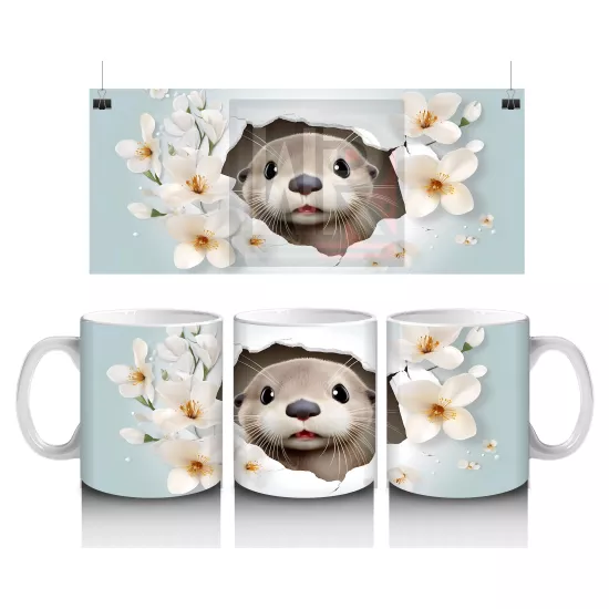 Kiraz Dalları Arasında Gülümseyen Samur – Baskılı Kupa