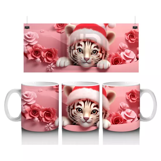 Pembe Bereli Sevimli Kedi Figürü – Baskılı Kupa