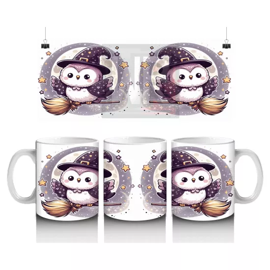 Sevimli Hayalet Figürlü Şeker Sepetli Çocuklara Özel Cadılar Bayramı Baskılı Kupa