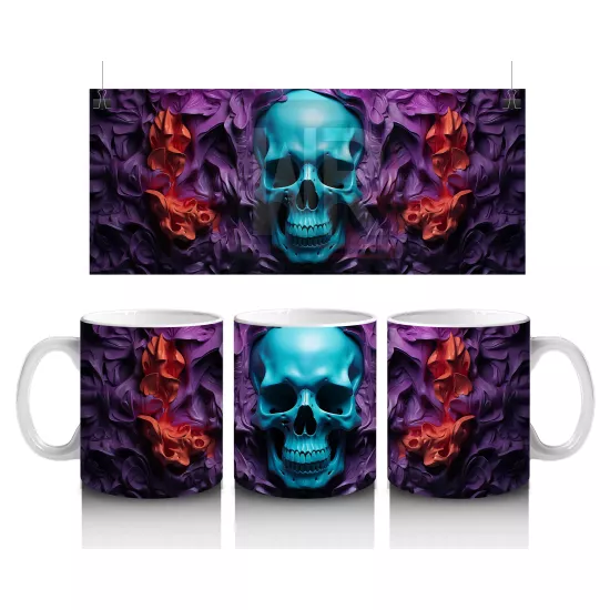 Sisler Arasında Işıltılı Mavi Kafatası – Hediyelik Kahve Kupası