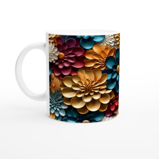 Renk Karnavalı Çiçekli Kupa Bardak