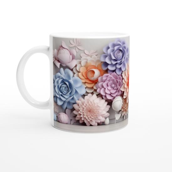 Pastel Çiçek Duvarı Kupa Bardak