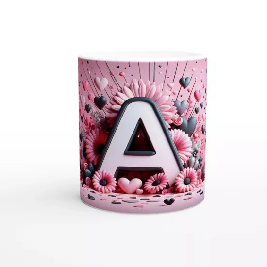 A Harfi Dekoratif Alfabe Temalı Kupa Bardak