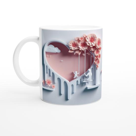 Kalpli Pencerede Salıncakta Oynayan Anne Çocuk Kupa Bardak