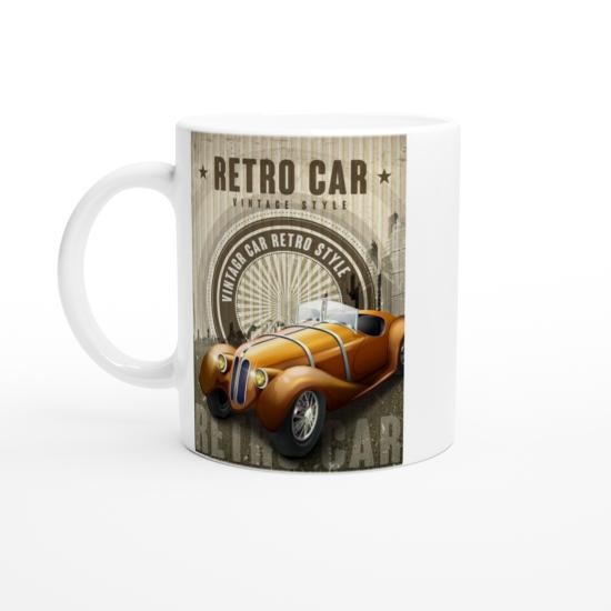 Retro Araba Işıltılı Vintage Tarz Kupa Bardak
