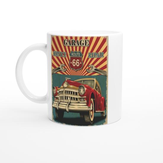 Route 66 Retro Garaj Temalı Kupa Bardak