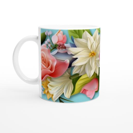 Pastel Çiçek Bahçesi Temalı Kupa Bardak