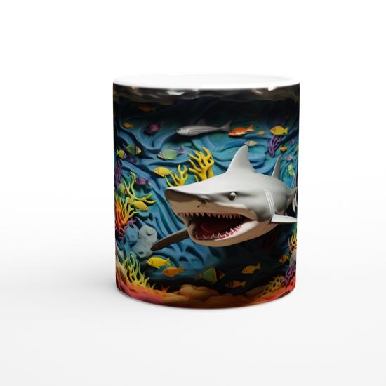 Renkli Mercanların Hakimi Köpekbalığı Kupa Bardak