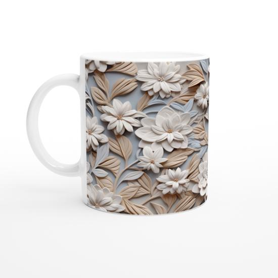 Zarif Dinginlik Çiçek Desenli Kupa Bardak