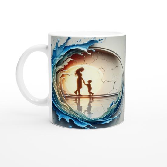 Gün Batımında Anne Eli Kupa Bardak