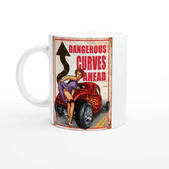 Dangerous Curves Ahead Retro Kupa Bardak