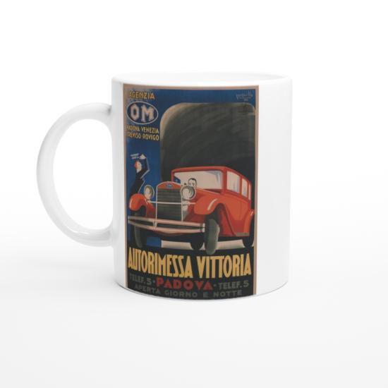 İtalyan Reklam Posteri Retro Araba Baskılı Kupa Bardak