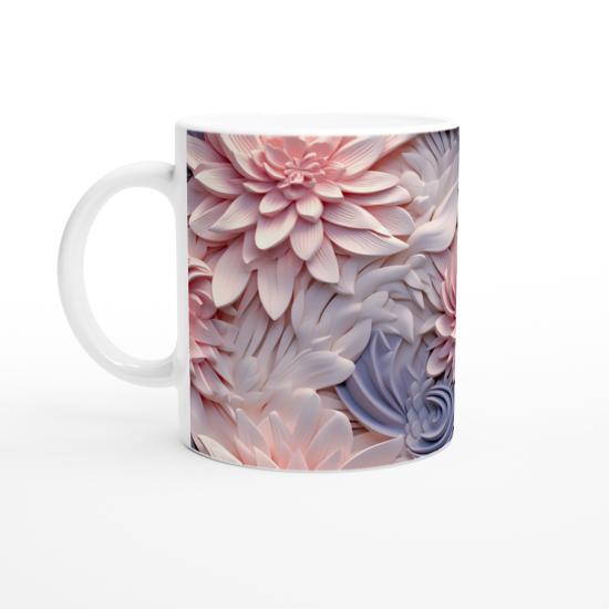 Pembe Düşler Çiçek Desenli Kupa Bardak