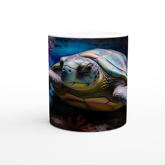 Renk Cümbüşü İçindeki Deniz Kaplumbağası Kupa Bardak
