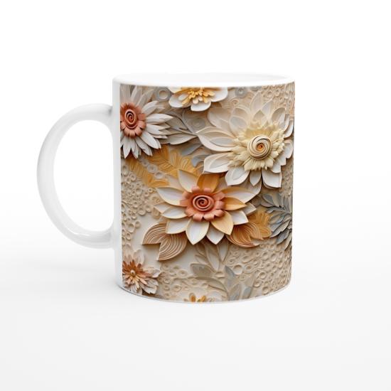 Spiral Merkezli Sanatsal Çiçek Kupa Bardak