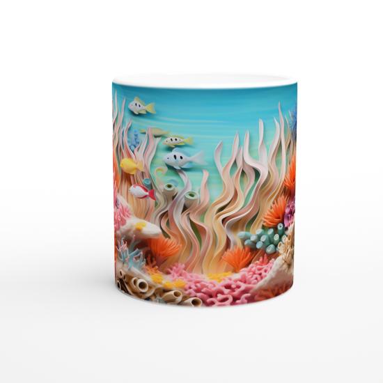 Mercan Dalgaları Arasında Balıklar Kupa Bardak