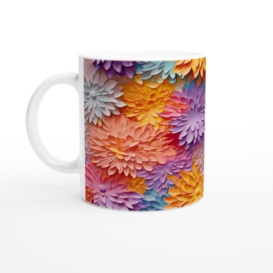 Renk Cümbüşü Şakayık Desenli Kupa Bardak