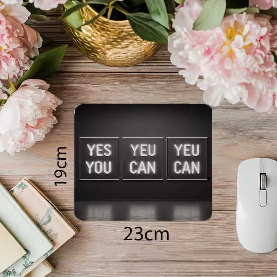 Minimalist Cesaret Mouse Pad – Neon Işık - 19x23 cm 2 mm Dikdörtgen İthal Baskılı Mouse Pad