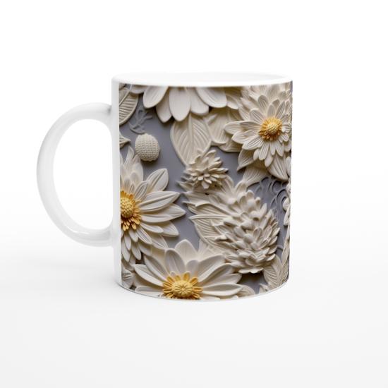 Sarı Merkezli Rölyef Papatya Kupa Bardak