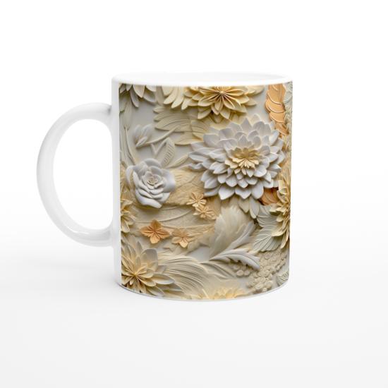 Vanilya Bahçesi Çiçek Desenli Kupa Bardak