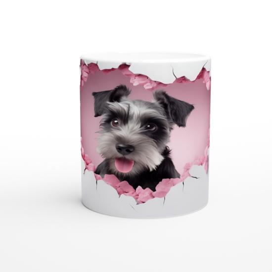 Duvarı Delip Bakan Sevimli Terrier Temalı Baskılı Kupa Bardak
