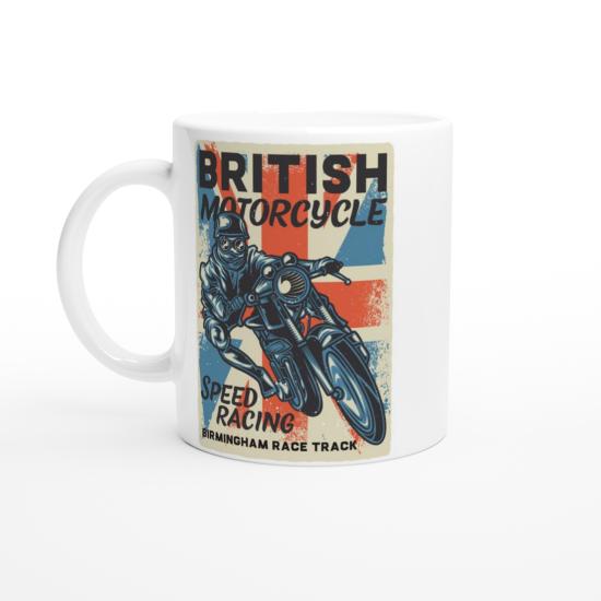 British Motorcycle Speed Racing Baskılı Kupa Bardak