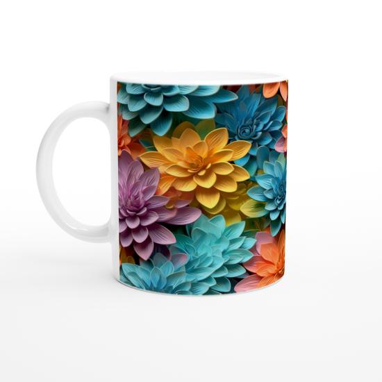 Renk Cümbüşü Çiçekli Kupa Bardak