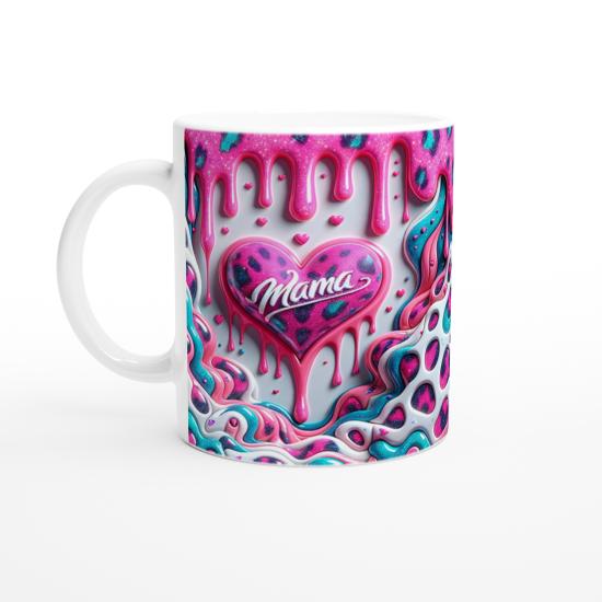 Mama Yazılı Desenli Renk Dalgalı Anneler Günü Kupa Bardak