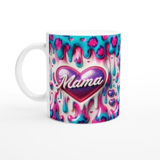 Mama Yazılı Parıltılı Renk Patlaması Anneler Günü Kupa Bardak