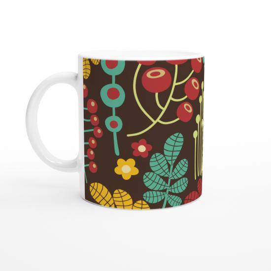 Orman Çizgili Kuş Kupa Bardak