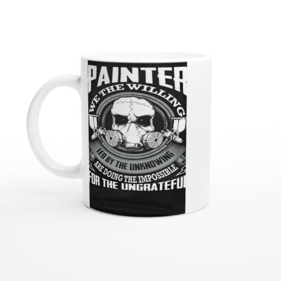 Boya Maskesi ve Kafatası Temalı Cesur Tasarım Kupa Bardak