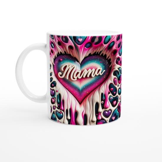 Mama Yazılı Neon Kalpli Anneler Günü Kupa Bardak