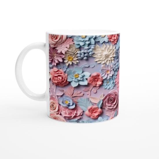 Pastel Düş Bahçesi Çiçek Desenli Kupa Bardak