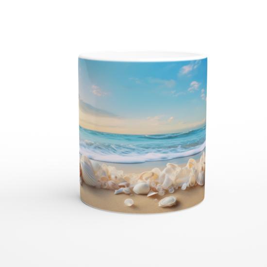 Sabah Işığında Deniz Kabuğu Temalı Kupa Bardak