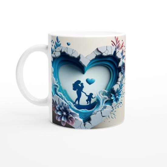 Kalp Dalgalarında Buluşan Anne ve Çocuk Kupa Bardak