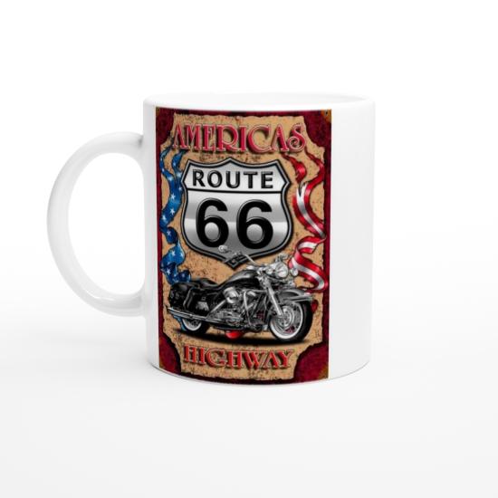 Route 66 Motosiklet Temalı Kupa Bardak