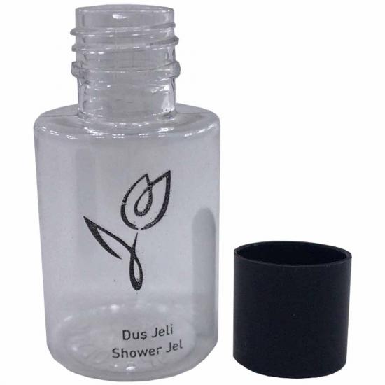 Duş Jeli Yazılı Boş Şişe Standart Otel Tipi 30 ML Silindir Şişe Tek Kullanımlık Kullan At