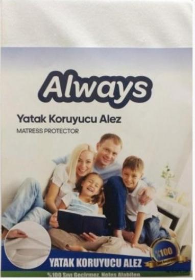 Alez 160x200 Cm Yatak Koruyucu Elastik Bantlı Sıvı Geçirmez Yıkanabilir Havlu Kumaş Çift Kişilik