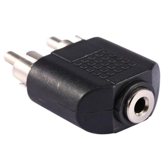 3.5 Mm Stereo Dişi  / 2 Rca Erkek Çevirici Jack