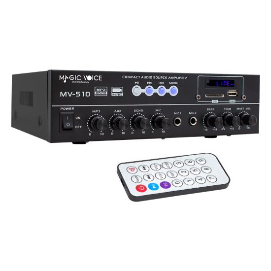 Magicvoice MV-510 50 Watt Usb-Sd-Bluetooth Girişli Hat Trafolu Ses Mixer