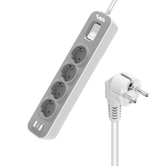 Vea VE-NOVA104 A Class 4’Lü Anahtarlı 1.5 Metre Grup Priz