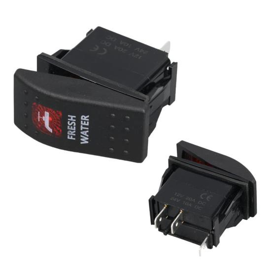 Powermaster ﻿Hidrafor Sembollü Işıklı 3 Pinli On-Off 12-24V Marin Switch