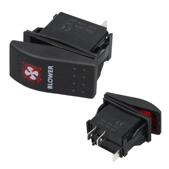 Powermaster ﻿Havalandırma Sembollü Işıklı 3 Pinli On-Off 12-24V Marin Switch