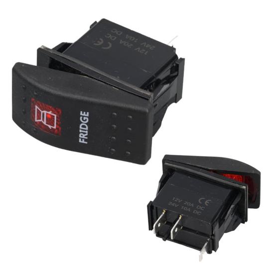 Powermaster Buzdolabı Sembollü Işıklı 3 Pinli On-Off 12-24V Marin Switch
