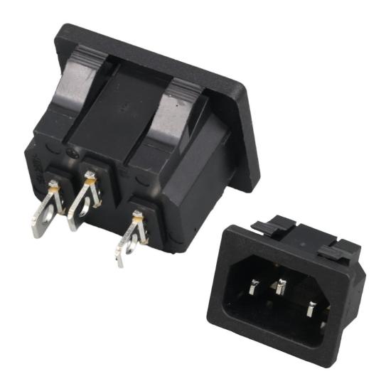 IC-212B C14 Power Soket Erkek Kulaksız As-04